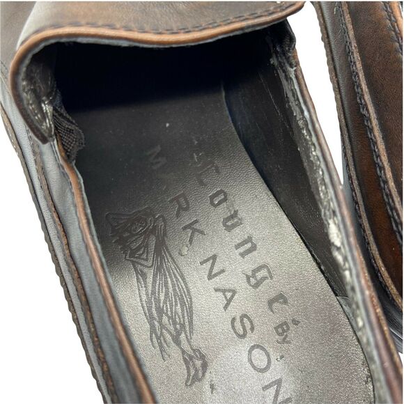 Mark Nason Loafers Shoes Gothic Sword Cross Lounge Brown Leather Square Toe 8.5 main image 11